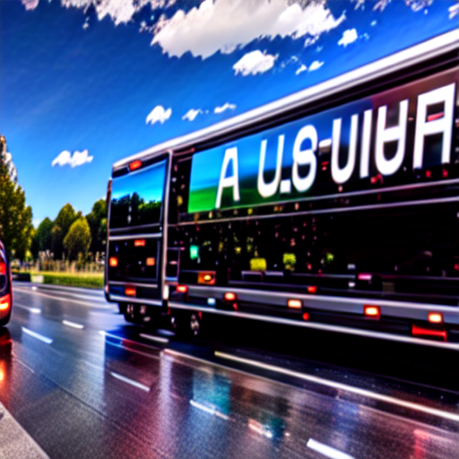 225_a bus with a view of a lot of traffic and the back of another bus with a billboard on the back end.png